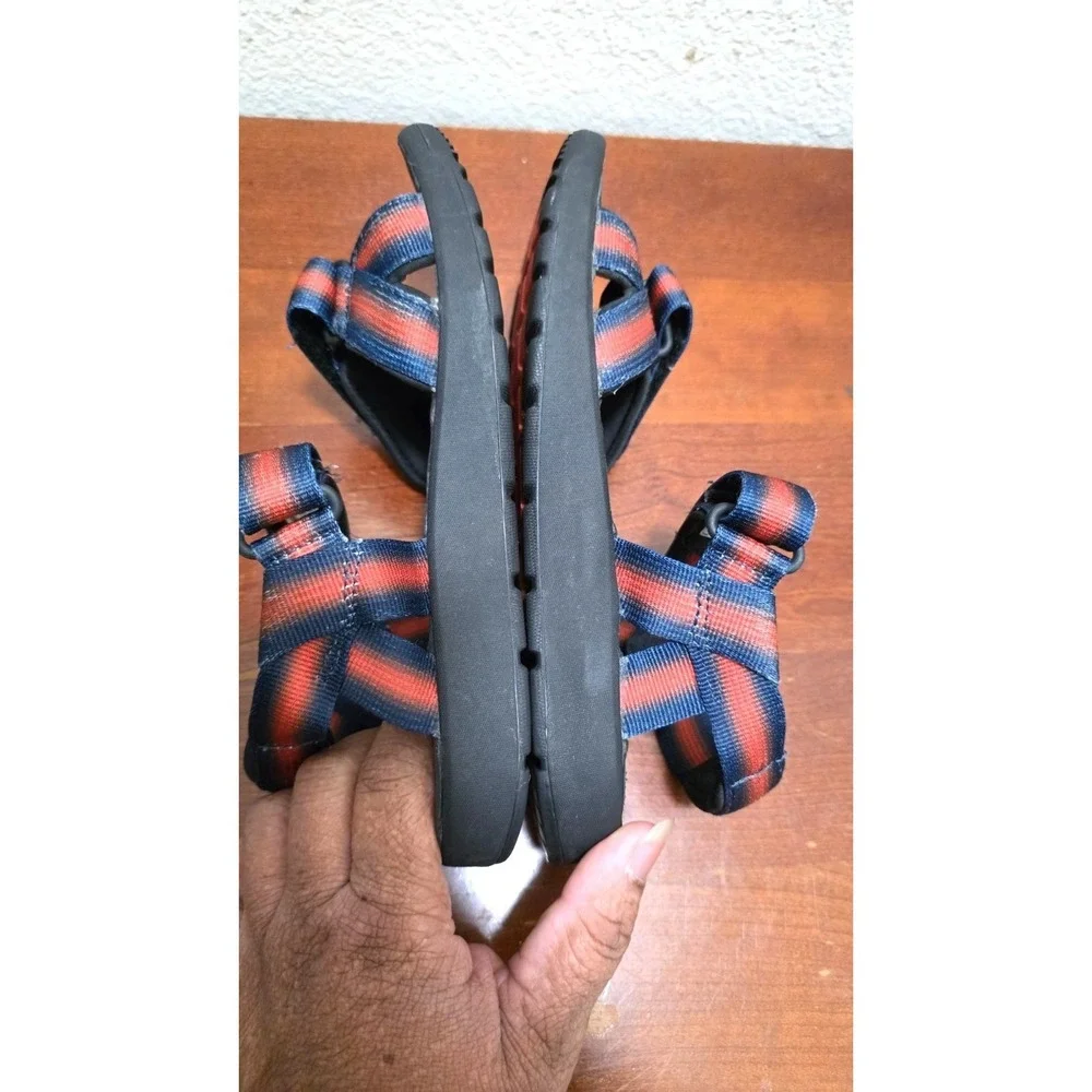 Bogs Rio Youth Orange & Blue Striped Adjustable Strap Hiking Sandals‎ Size 5